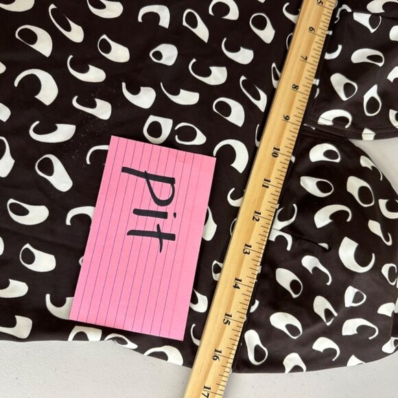 Vintage Y2K Silhouette Solutions Halter Tankini Top Brown & White Abstract Print - Picture 12 of 14